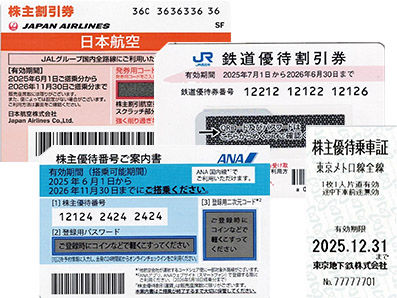 株主優待券（航空・JR・私鉄）